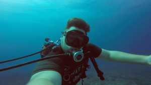 Scuba diver in ocean