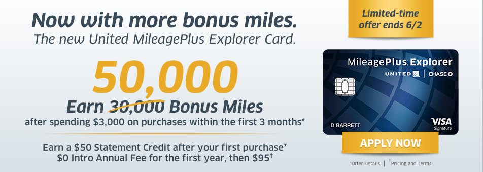 50,000 United MileagePlus Explorer Card Offer