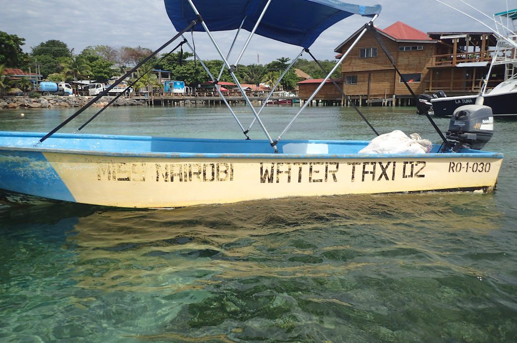 Water taxi at the West End Roatan Honduras