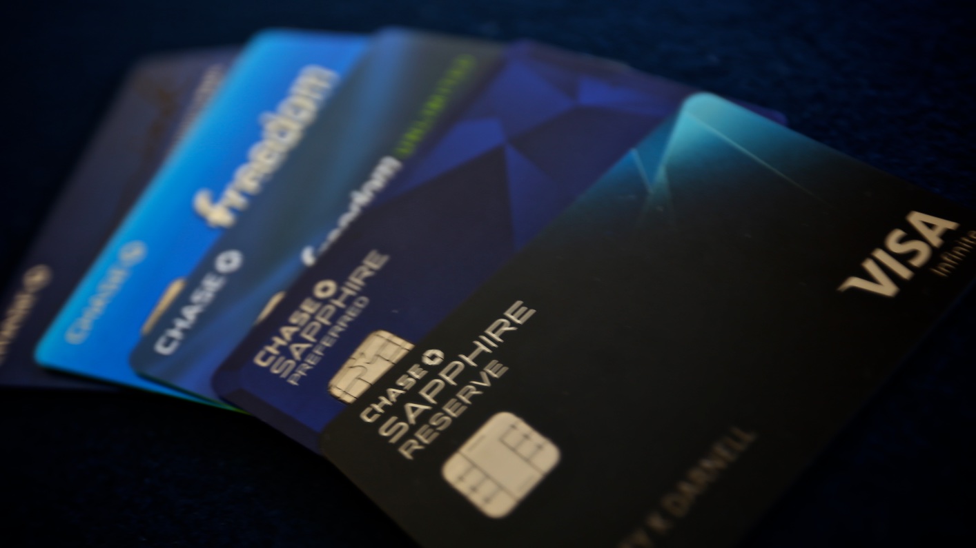 Photo of chase bank credit cards.
