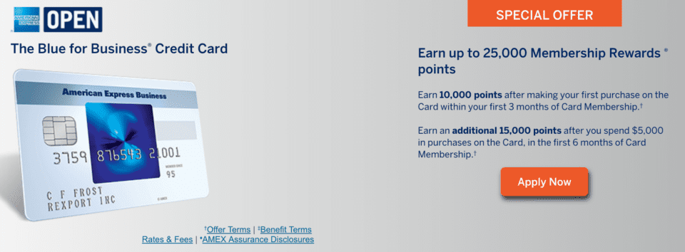 American Express Blue for Business Credit Card 25K Offer - UponArriving