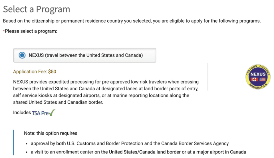 Should i apply for the nexus program uponarriving