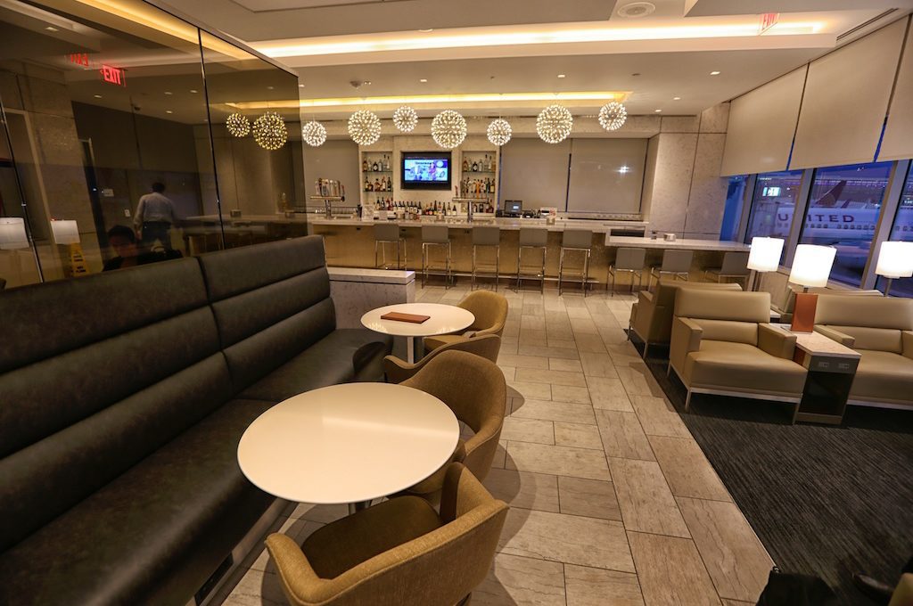 United Club Lounge eating area.