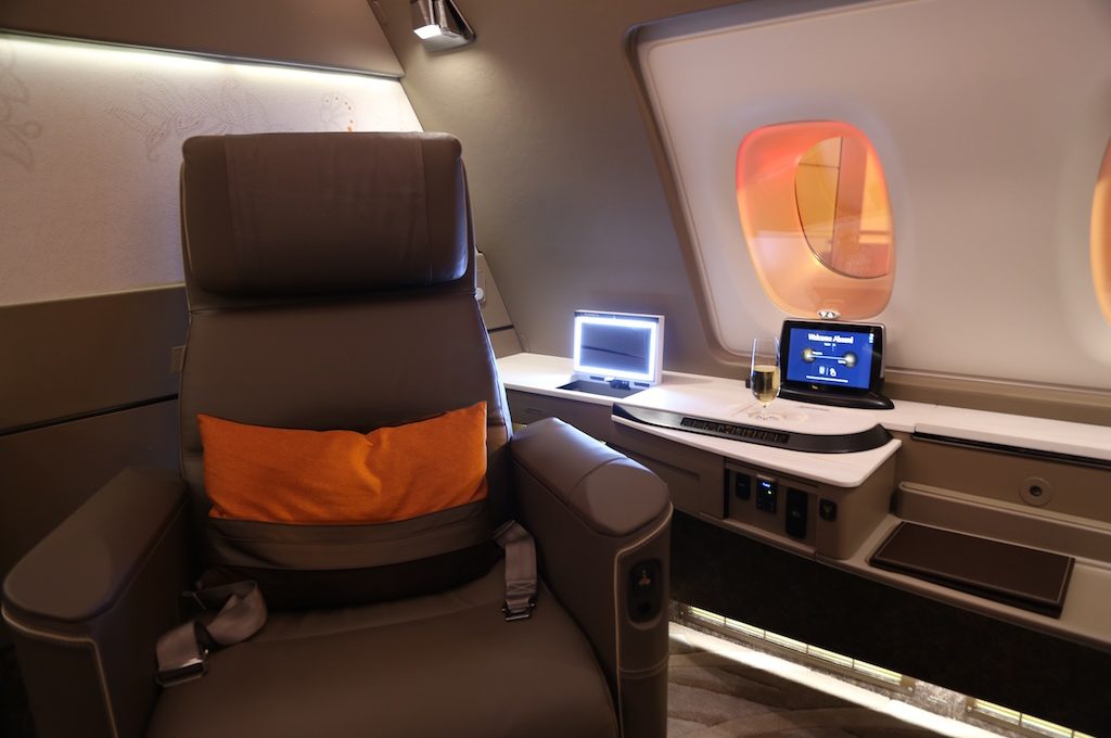 Singapore Airlines first class chair