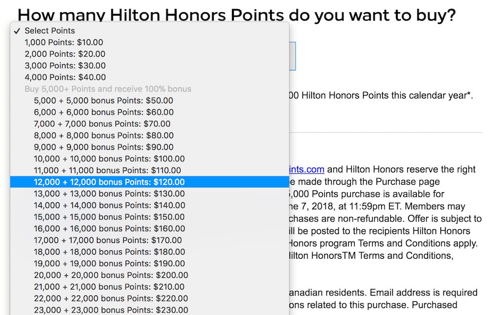Buy Hilton Points