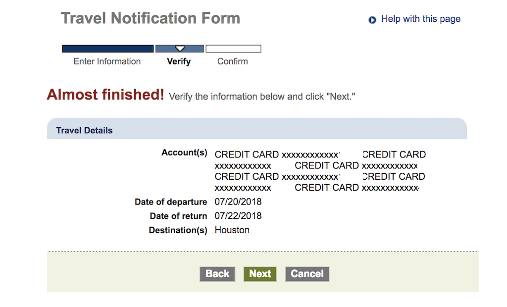 chase number for international travel