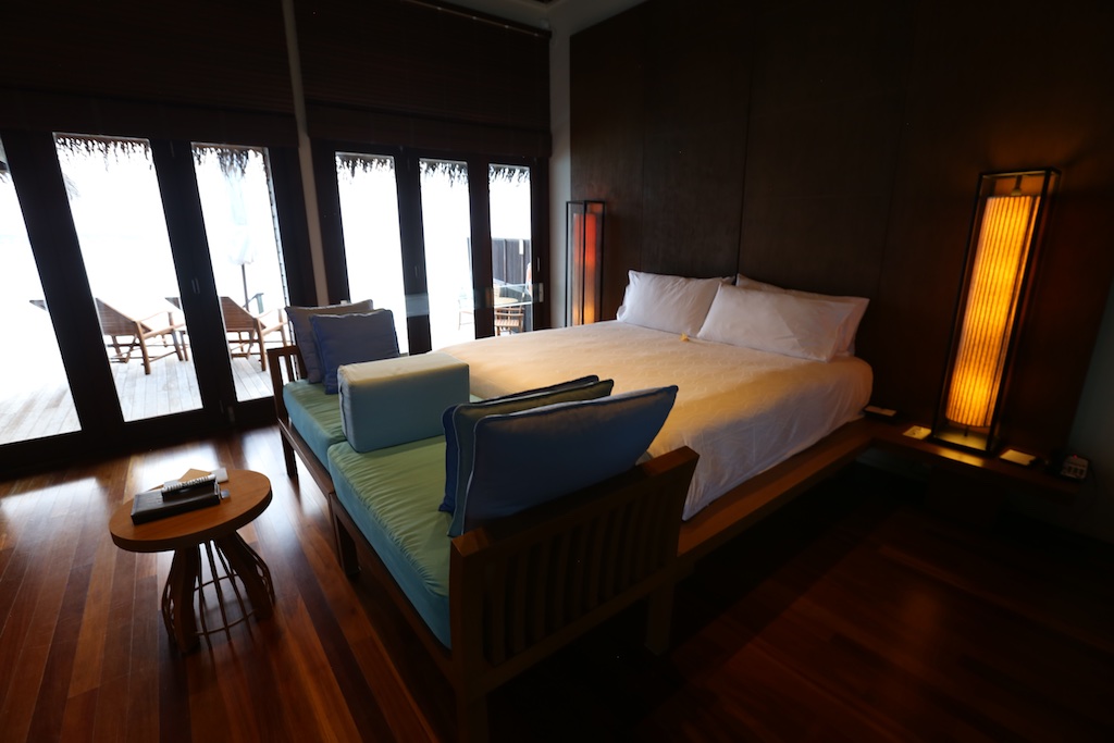 Conrad Maldives Retreat Water Villa bed.