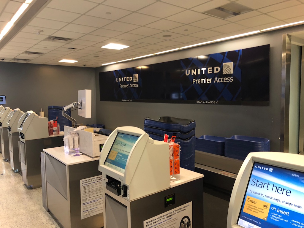 United Airlines check-in area