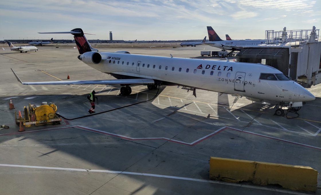 Delta plane on tarmac