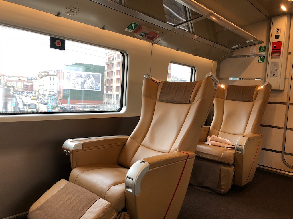 Trenitalia first class seat.