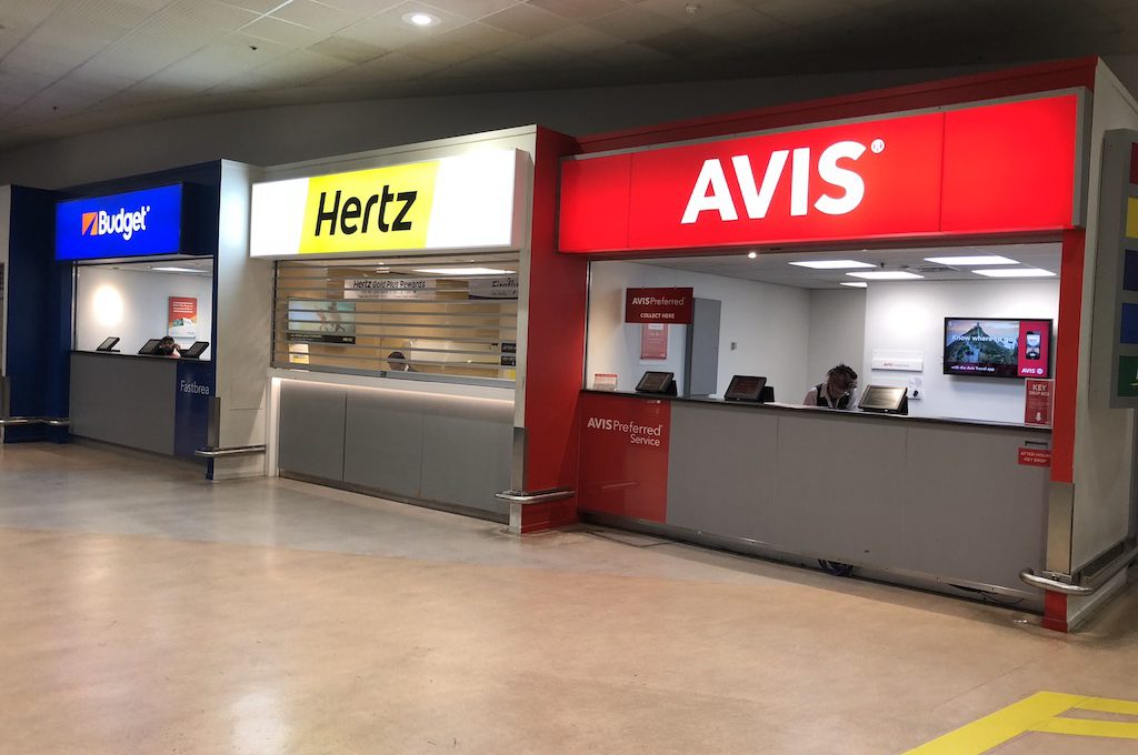 Check in desk for Avis Preferred.