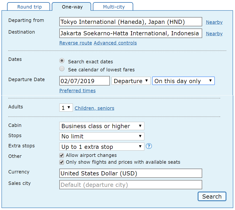 ita software travel matrix