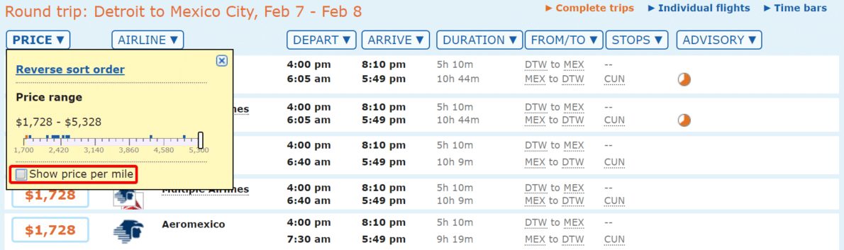 ita software travel matrix