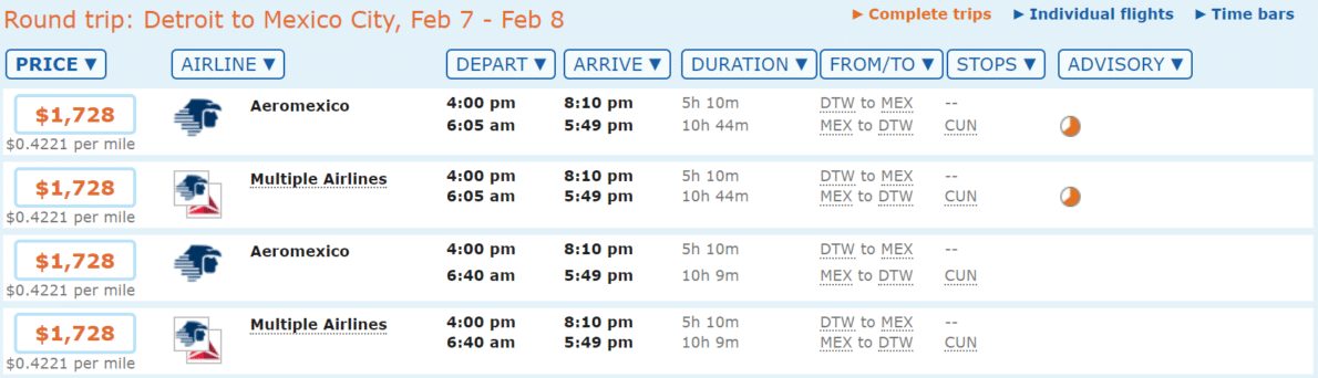 ita software travel matrix