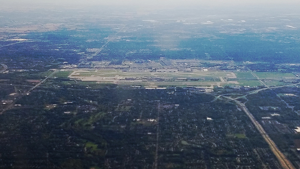 Aerial view of John Glenn Columbus International Airport
