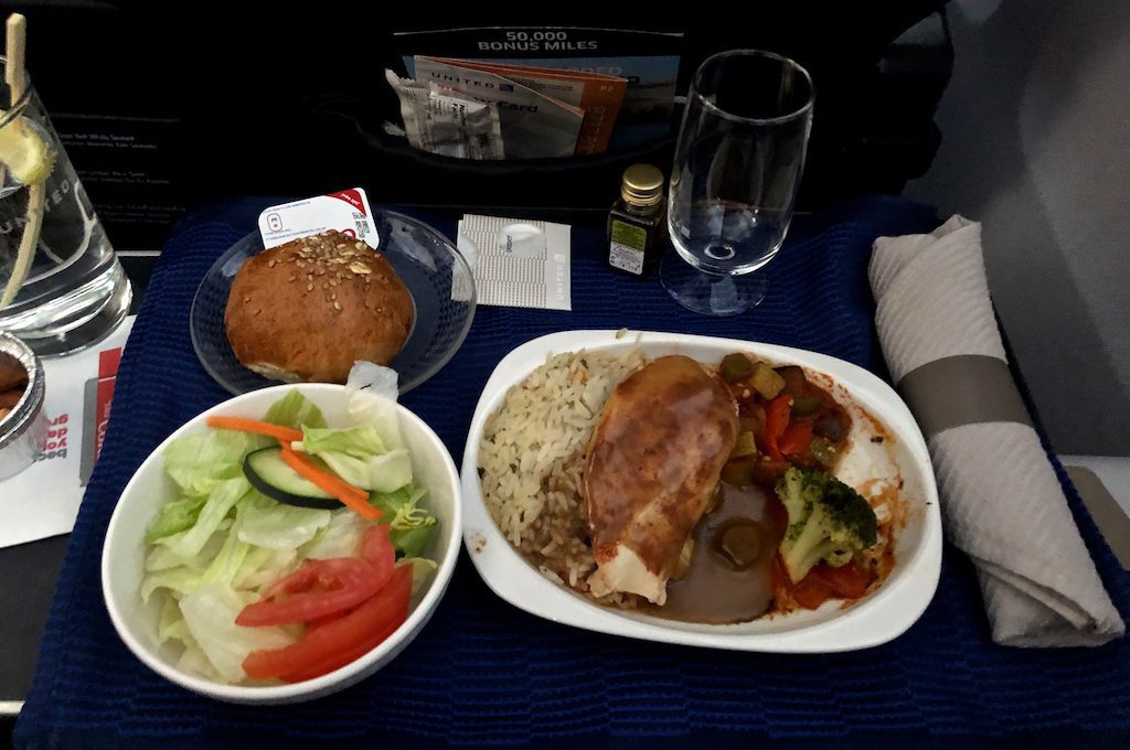 United First Class meal. 