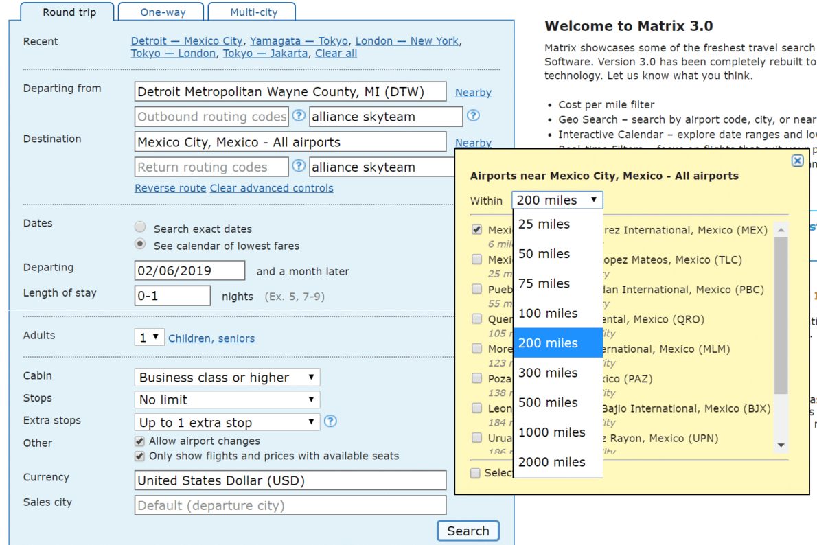 ita software travel matrix