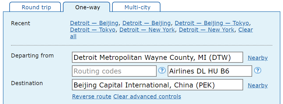 ita software travel matrix