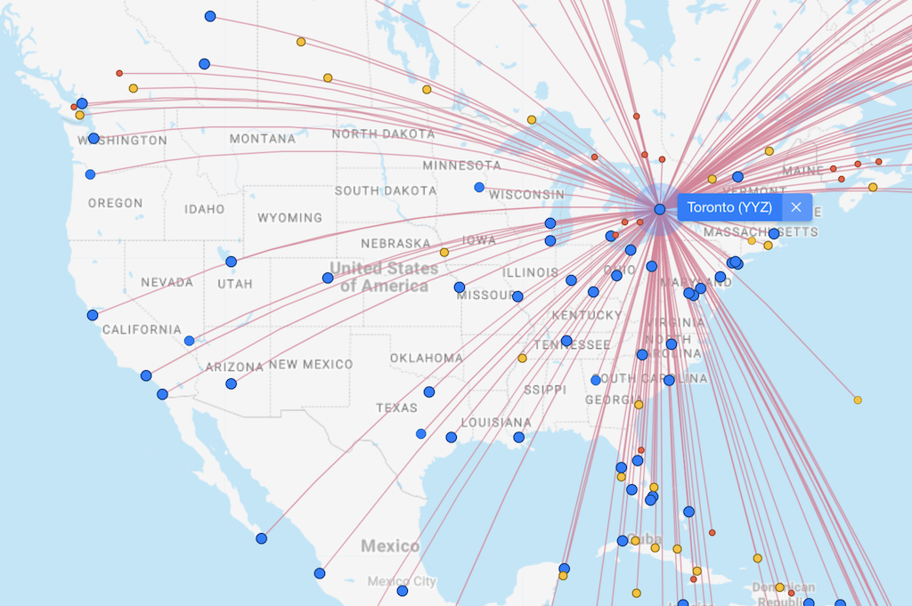 Route map to Toronto