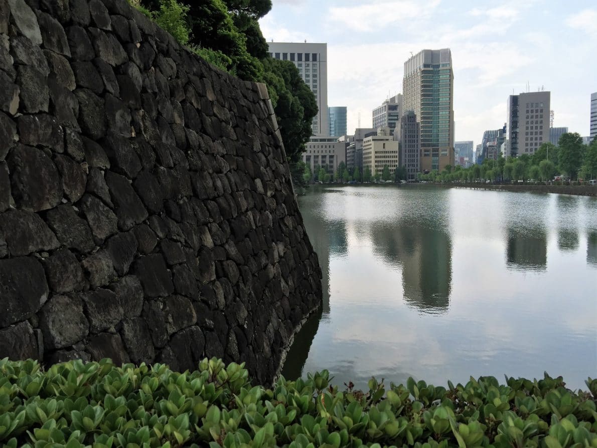 Imperial Palace moat and the city