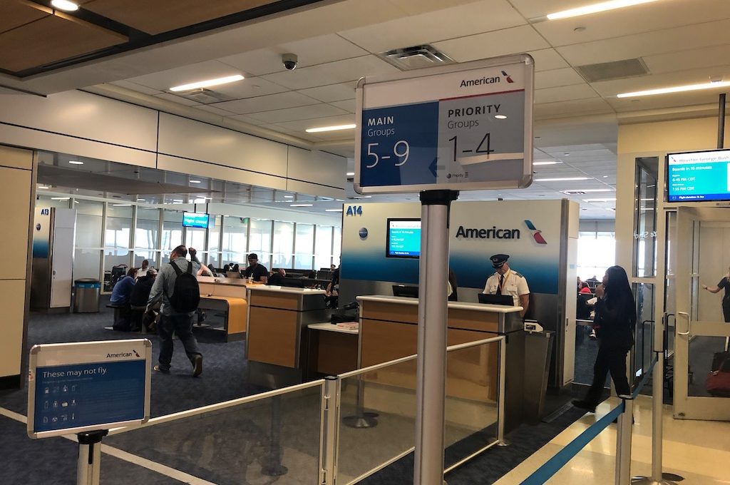 Boarding gate for American Airlines