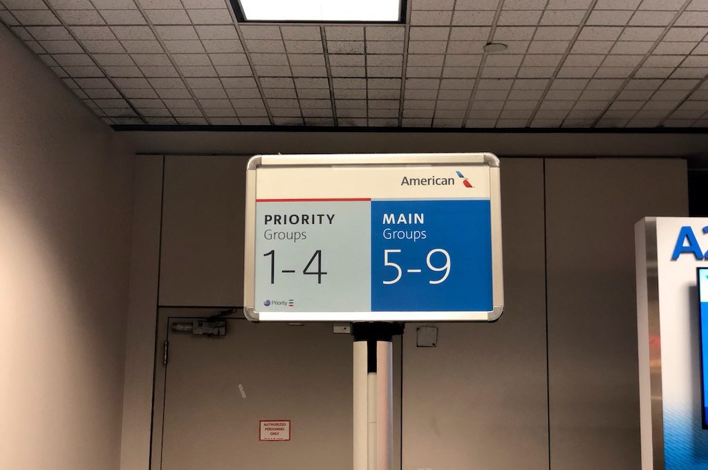 Priority boarding sign for business class