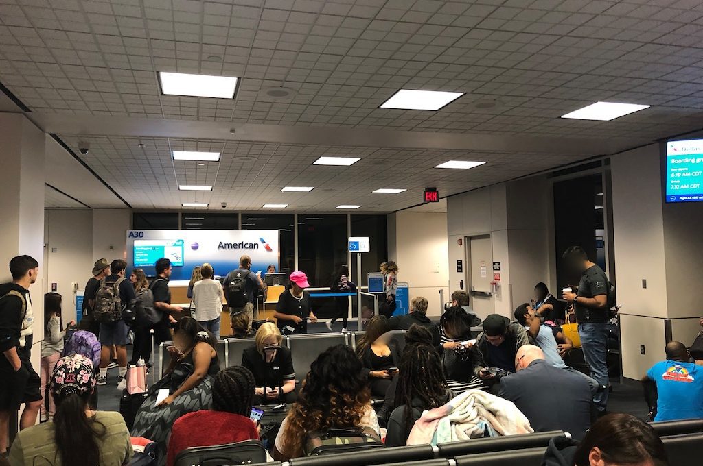 Busy boarding area 