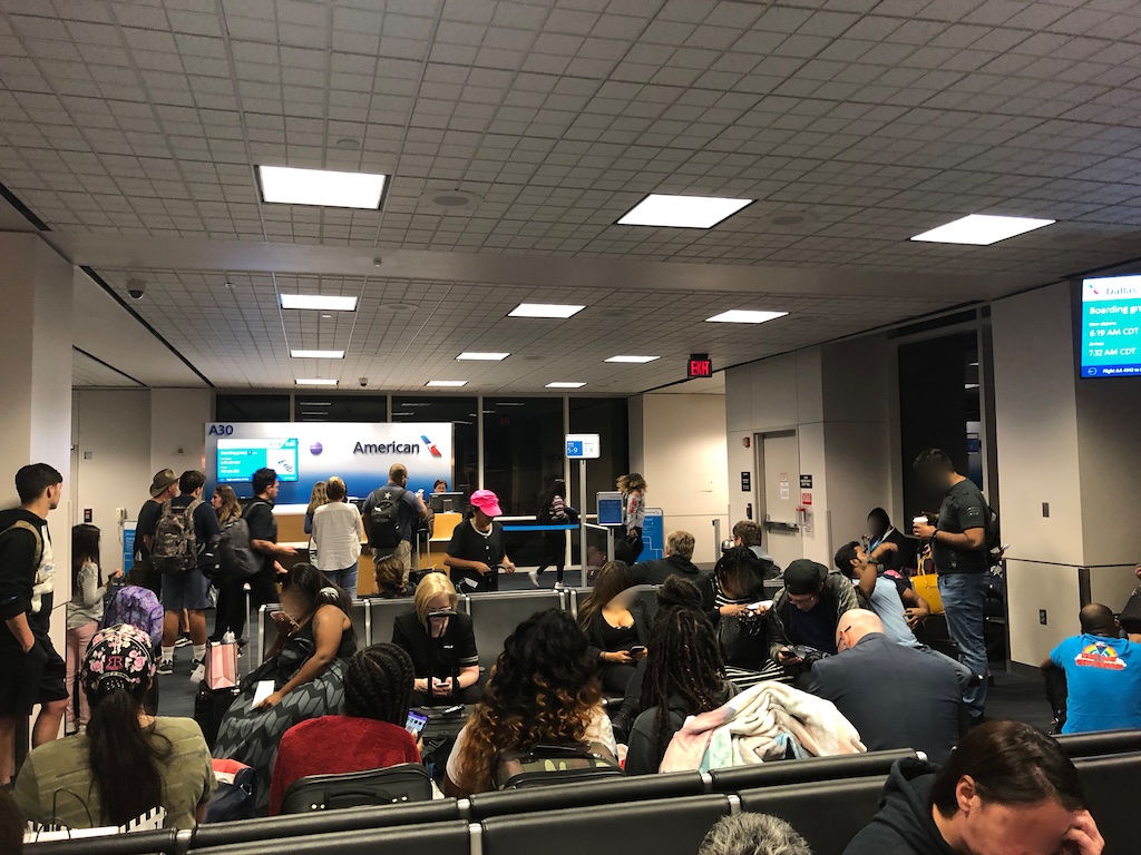 Boarding gate area for American Airlines