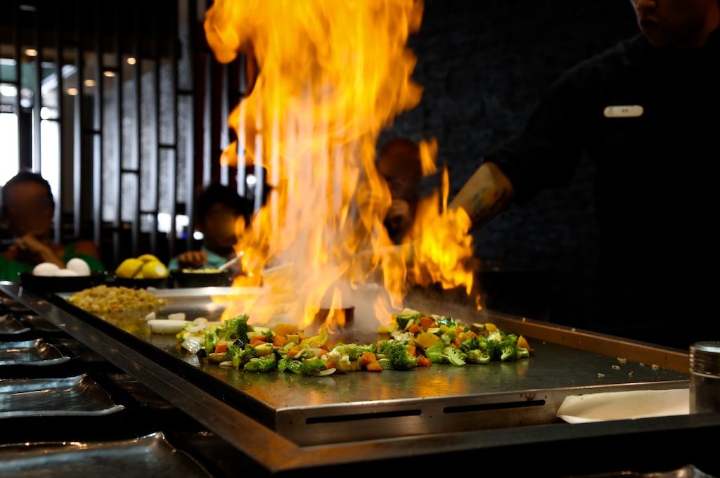 Mongolian grill at resort restaurant