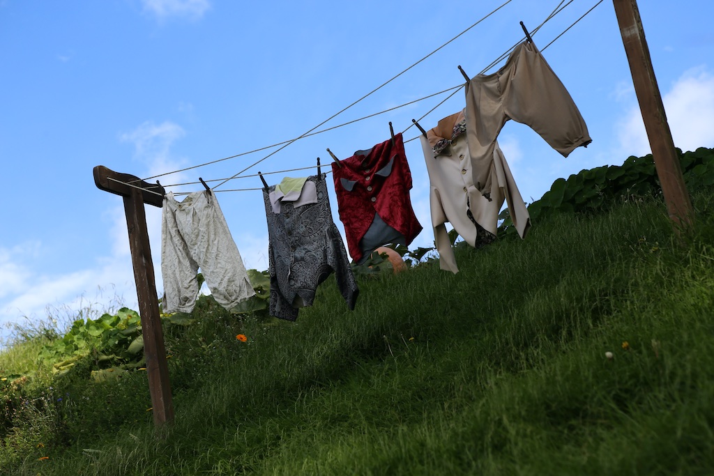 Clothes on line at Hobbiton Movie Set Tour