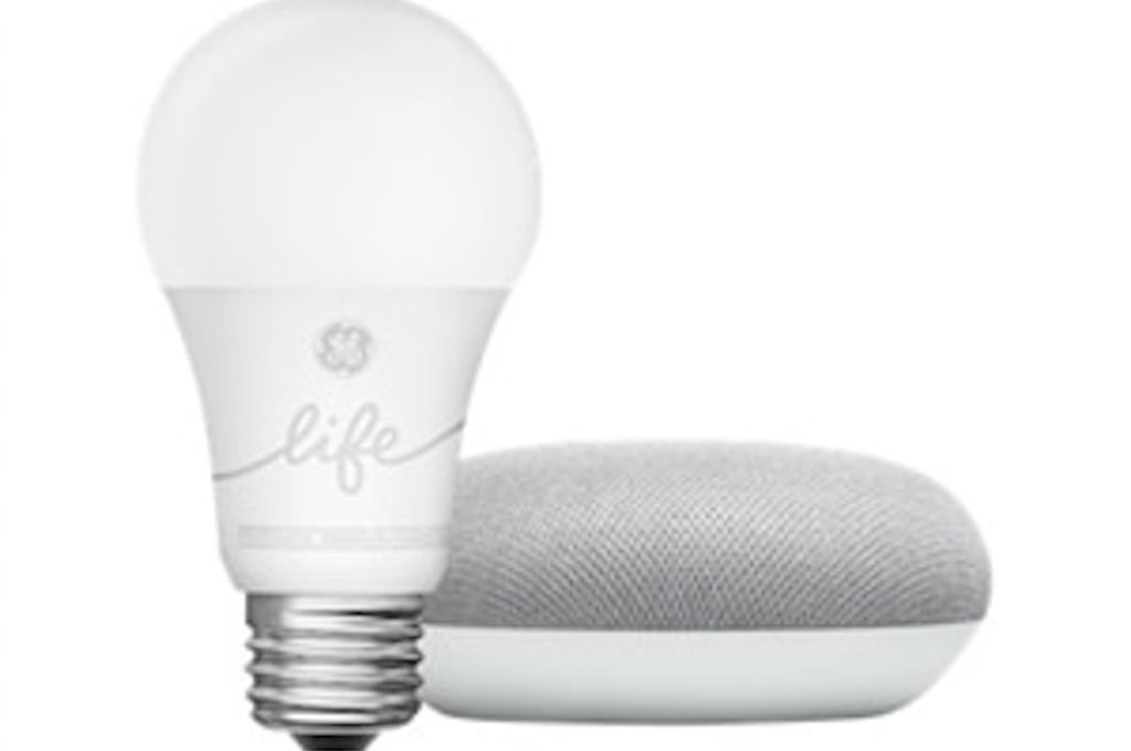 Google Smart Light Starter Kit - Smart speaker - Bluetooth, Wi-Fi - white, chalk gray.