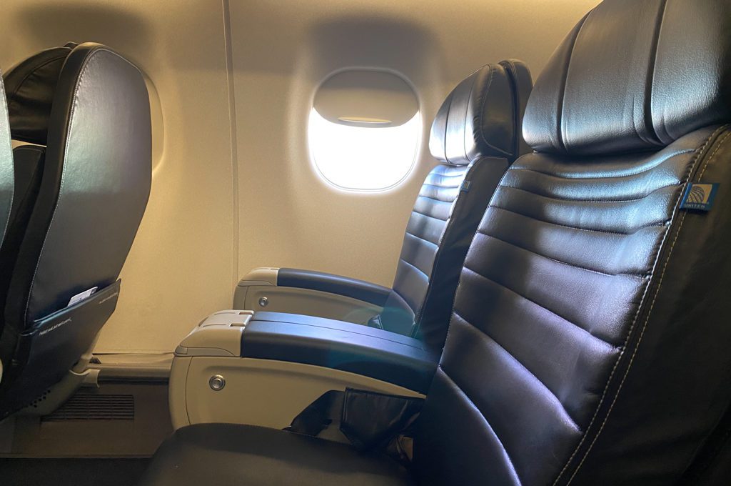 Picture of first class seats on United plane