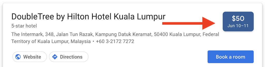 Price of hotel in Asia