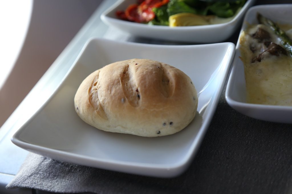 Plate with piece of bread