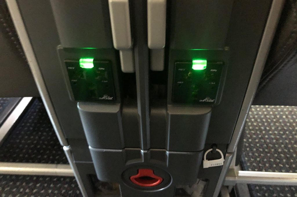 power outlets in first class