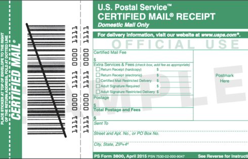 can you send a certified check in the mail