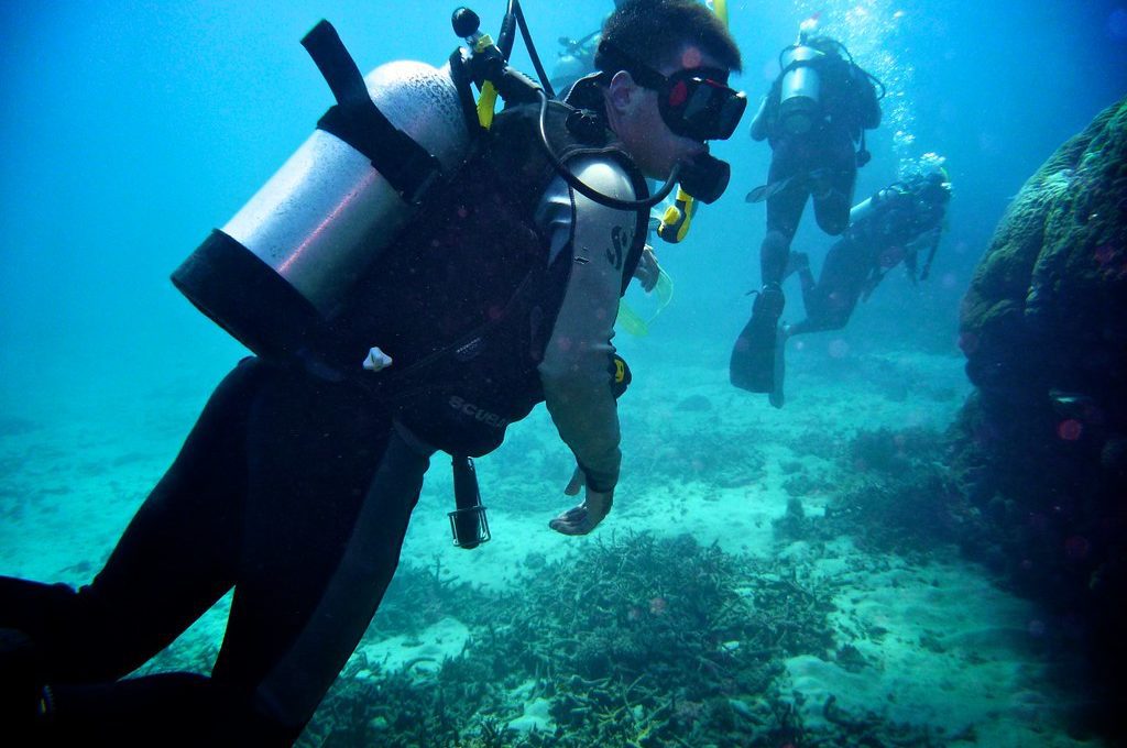 Great Barrier Reef Australia scuba diver