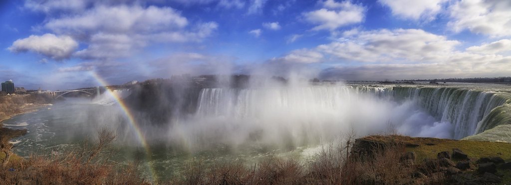 Niagara Falls Panoramic with rainbow