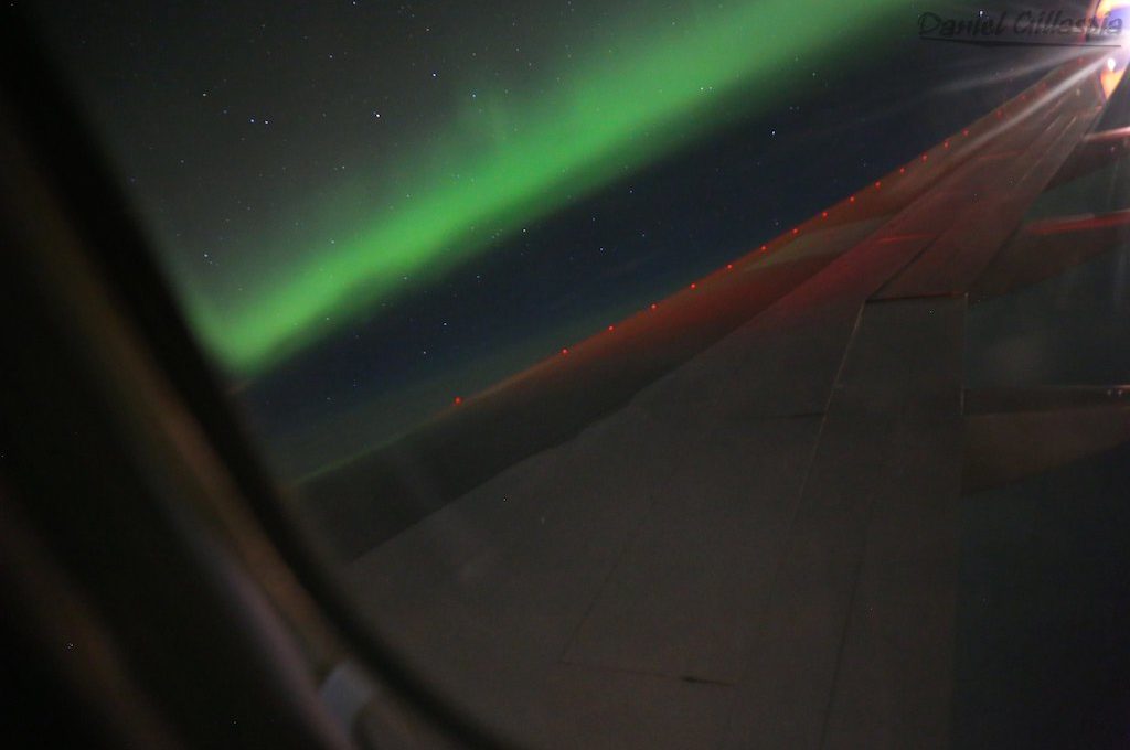 Northern lights from plane