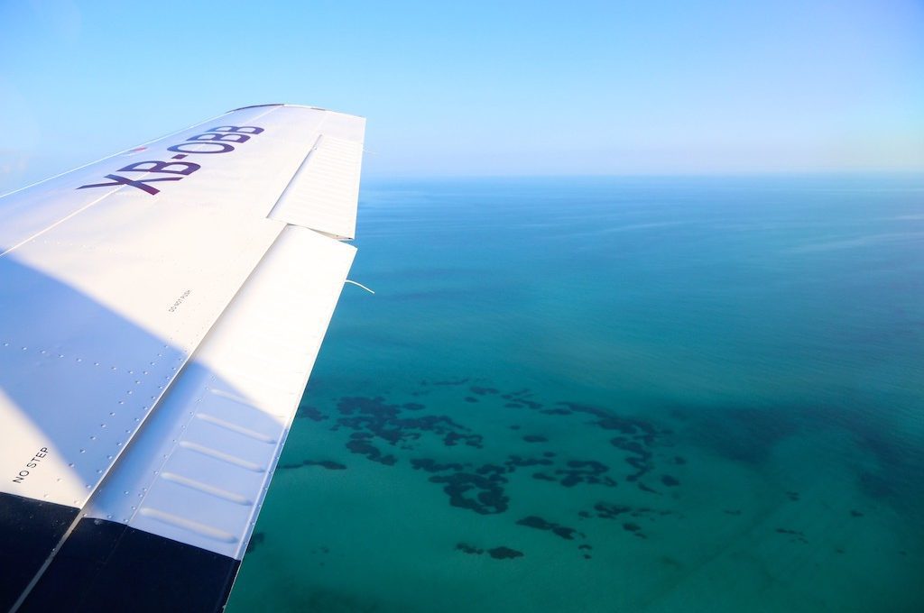 Ocean view from private jet