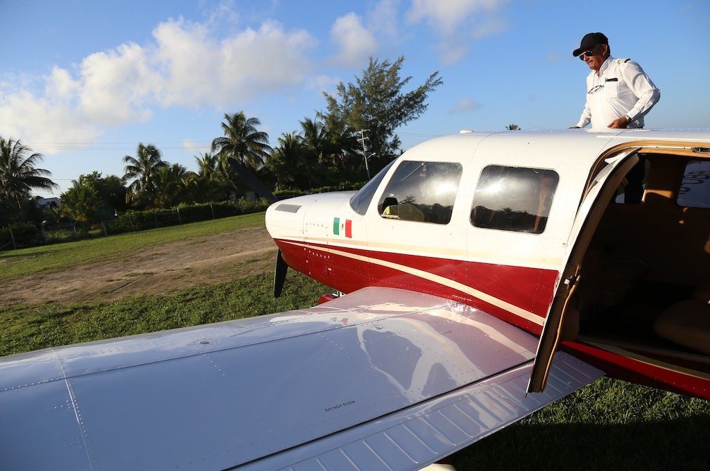 Private jet on runway