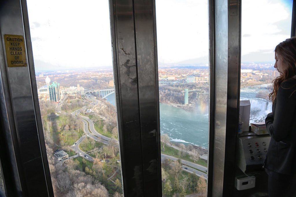 Skylon tower elevator view