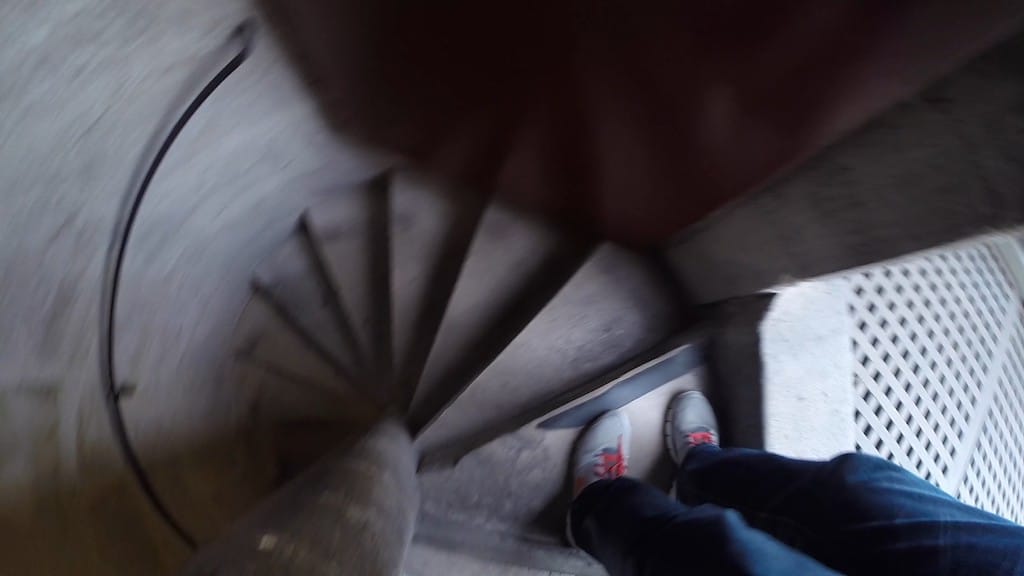 Stairs at the top of the Notre Dame tower