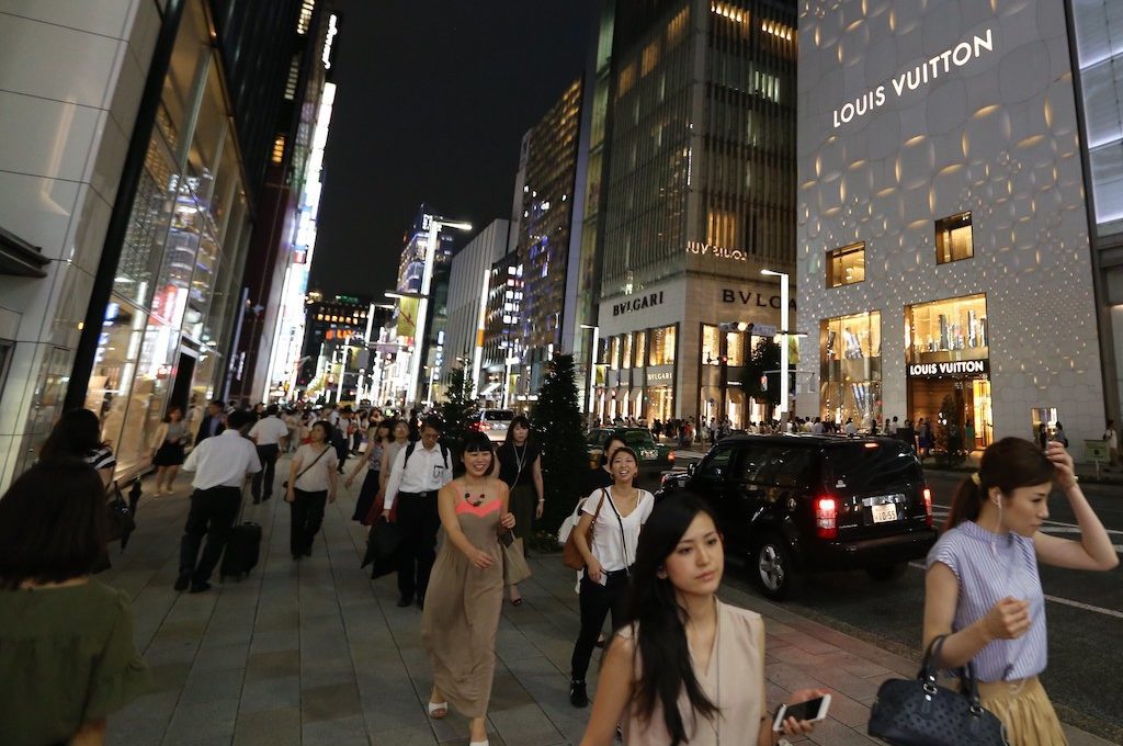 Store fronts in Tokyo