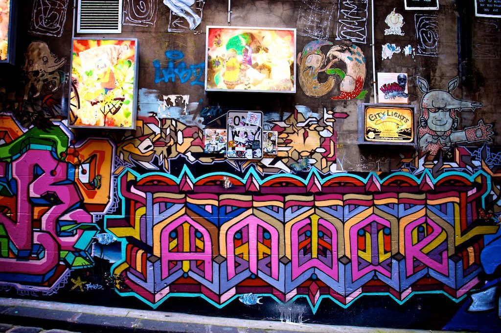 Street art wall Melbourne Australia