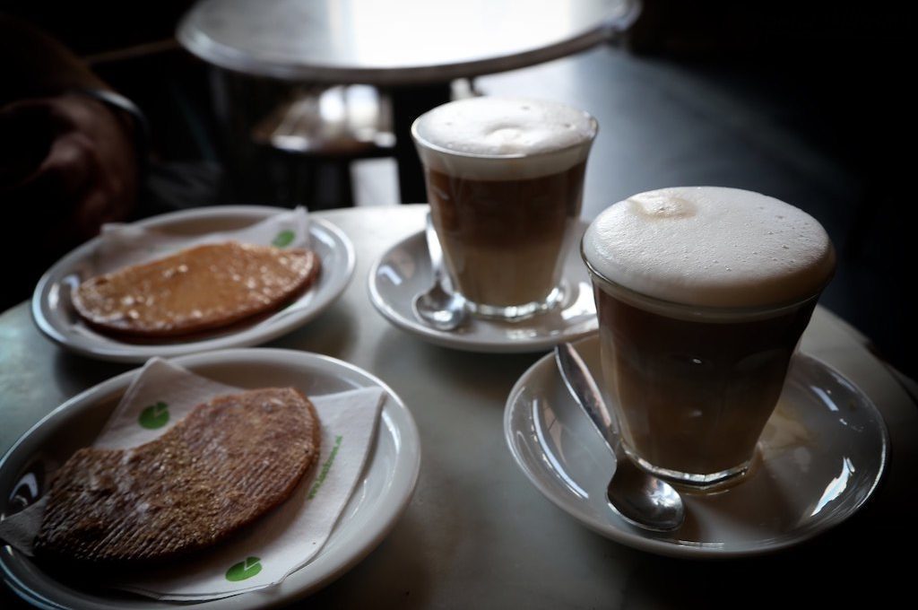 Stroopwafel and koffie verkeerd Amsterdam
