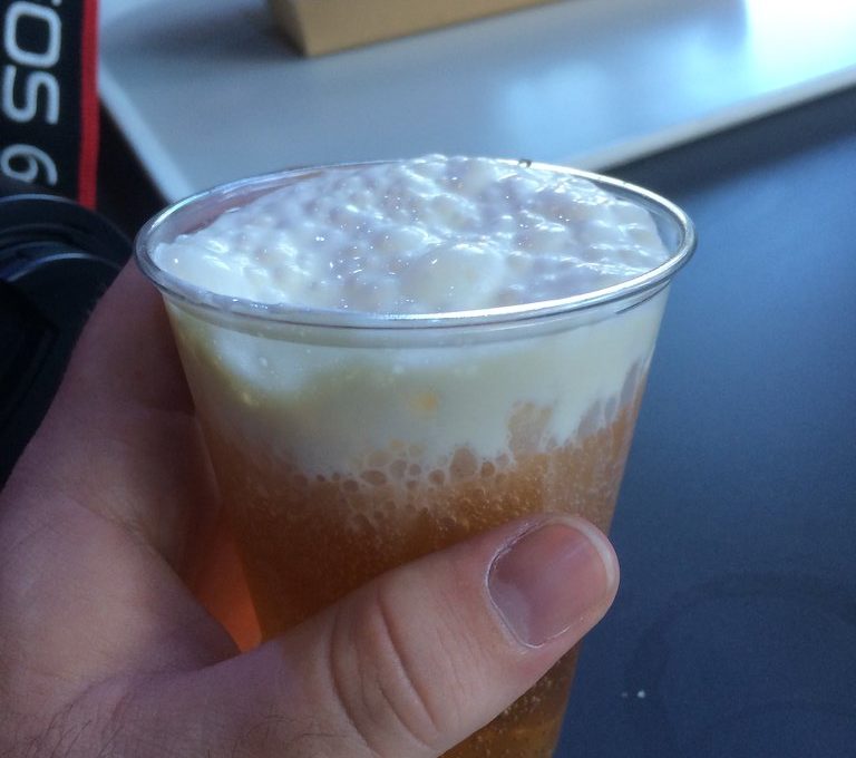 Foamy butterbeer at the Harry Potter Studio Tour London