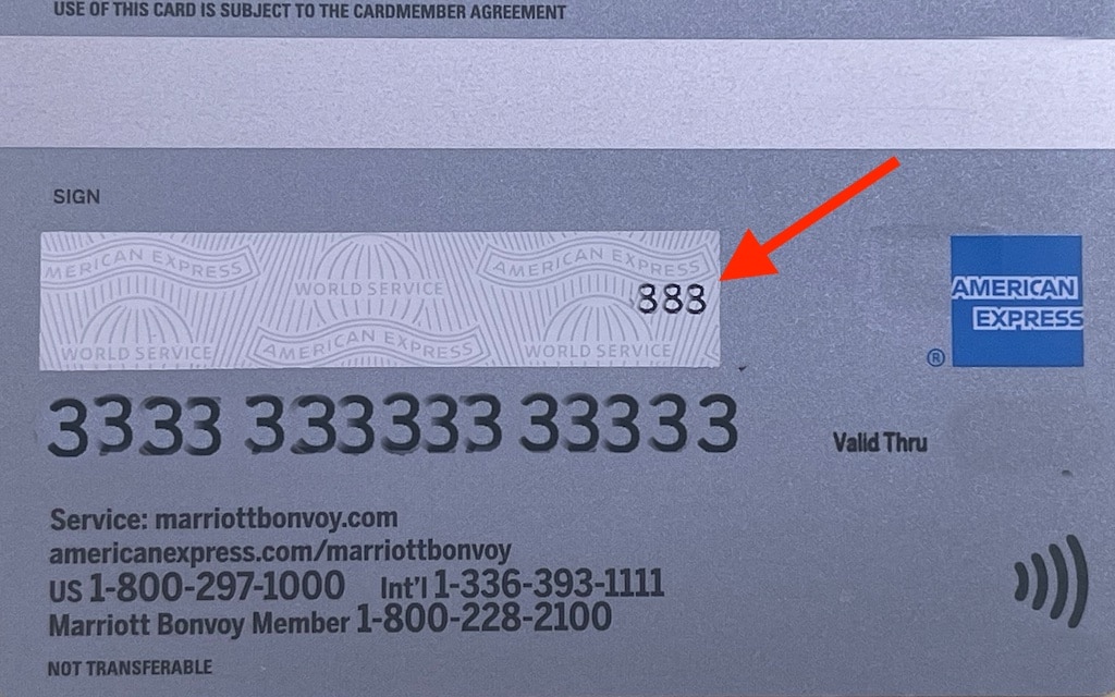 American Express three digit code on  back of card.