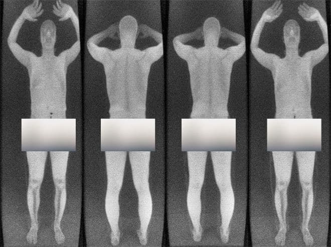 TSA body scan image man