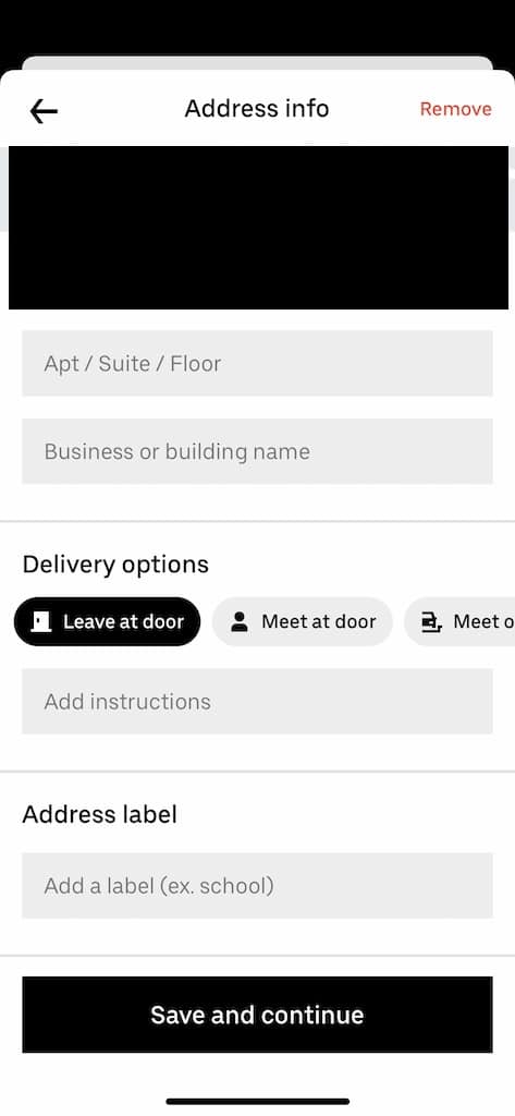 Uber eats delivery instructions
